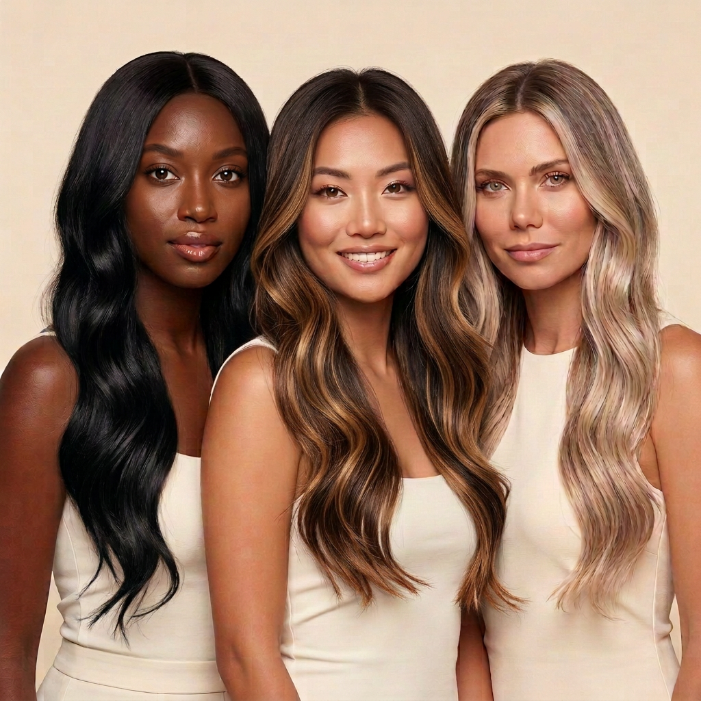 Models wearing Hair N' Bloom extensions