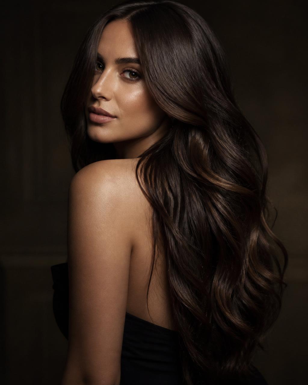 Model with luxurious hair extensions